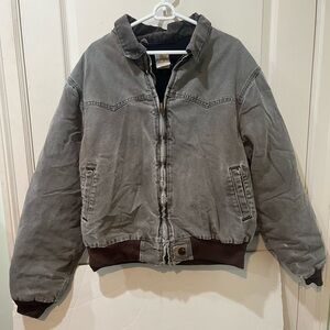 Vintage 90s Carhartt Canvas Santa Fe Bomber Work Jacket Size XL  - Gray / Brown